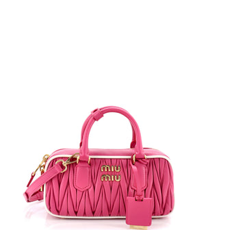Miu Miu Arcadie Top Handle Bag Matelasse Leather Regular