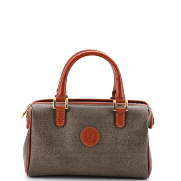 Fendi Vintage Pequin Convertible Boston Bag Coated Canvas Mini