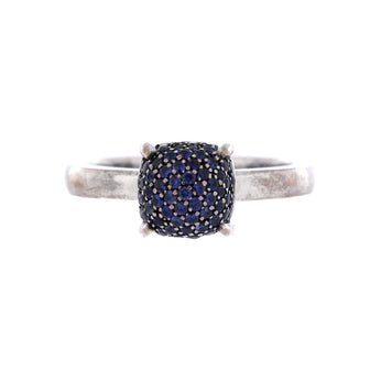 Tiffany & Co. Paloma Picasso Sugar Stacks Ring 18K White Gold with Sapphires 7mm
