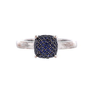 Tiffany & Co. Paloma Picasso Sugar Stacks Ring 18K White Gold with Sapphires 7mm