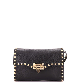 Valentino Garavani Rockstud Flip Lock Flap Bag Leather Small