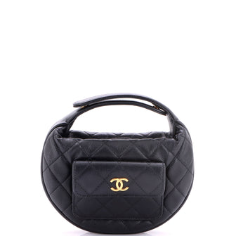 Chanel Polly Pocket Pouch Hobo Quilted Caviar Mini