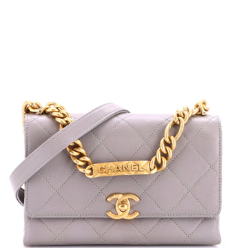 Chanel Bracelet On Chain Flap Bag Quilted Caviar Mini