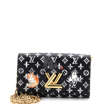 Louis Vuitton Twist Chain Wallet Limited Edition Grace Coddington Catogram Canvas
