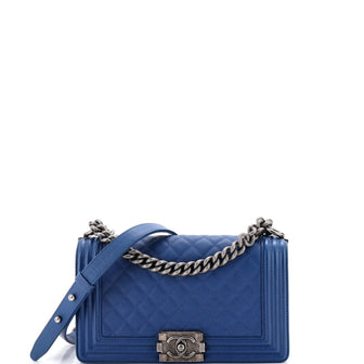 Chanel Boy Flap Bag Quilted Caviar Old Medium