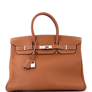 Hermes Birkin Handbag Brown Togo with Palladium Hardware 35