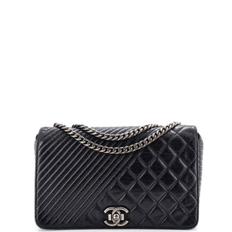 Chanel Coco Boy Flap Bag Quilted Aged Calfskin Medium