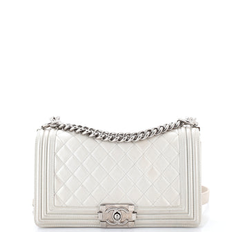 Chanel Boy Flap Bag Quilted Calfskin Old Medium