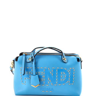 Fendi Logo By The Way Satchel Stitched Leather Medium