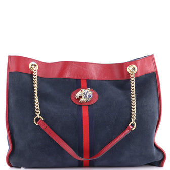 Gucci Rajah Chain Tote Suede Large