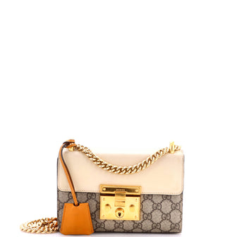 Gucci Padlock Shoulder Bag GG Coated Canvas and Leather Small