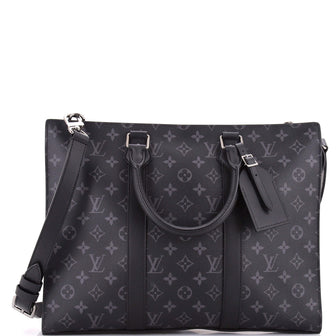 Louis Vuitton Sac Plat Zipper Tote Monogram Eclipse Canvas Horizontal