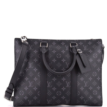 Louis Vuitton Sac Plat Zipper Tote Monogram Eclipse Canvas Horizontal