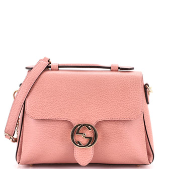 Gucci Interlocking Top Handle Bag Leather Medium