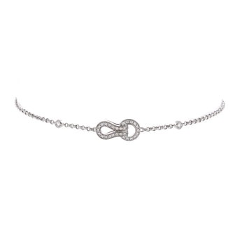 Cartier Agrafe Cable Chain Bracelet 18K White Gold with Diamonds