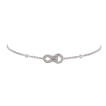 Cartier Agrafe Cable Chain Bracelet 18K White Gold with Diamonds