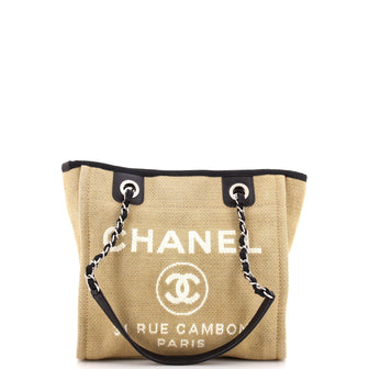Chanel North South Deauville Tote Canvas Small