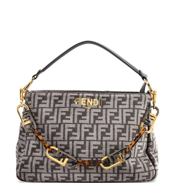 Fendi O'Lock Zip Shoulder Bag Zucca Chenille