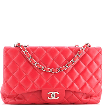 Chanel Vintage Classic Single Flap Bag Quilted Lambskin Jumbo