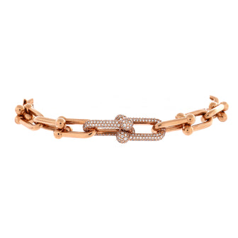 Tiffany & Co. HardWear Link Bracelet 18K Rose Gold with Diamonds Medium