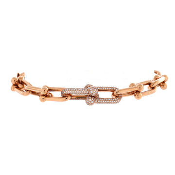 Tiffany & Co. HardWear Link Bracelet 18K Rose Gold with Diamonds Medium