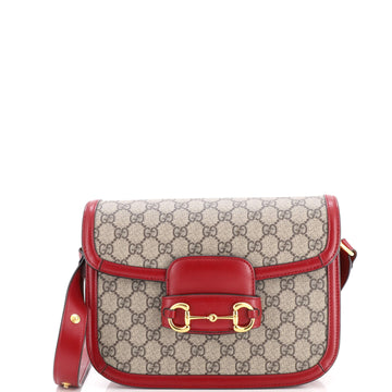 Gucci Horsebit 1955 Shoulder Bag GG Coated Canvas with Leather Small