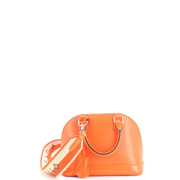 Louis Vuitton Alma Handbag Epi Leather with Logo Jacquard Strap BB