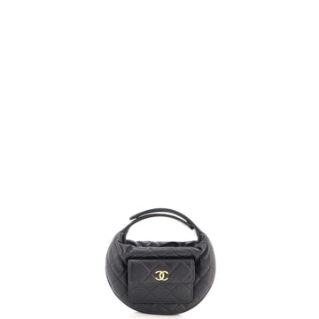 Chanel Polly Pocket Pouch Hobo Quilted Caviar Mini