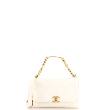 Chanel Bracelet On Chain Flap Bag Quilted Caviar Mini
