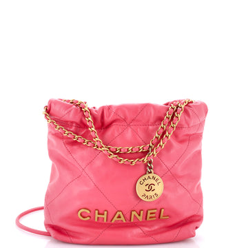 Chanel 22 Chain Hobo Quilted Calfskin Mini