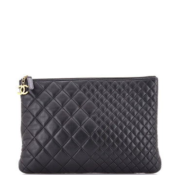 Chanel O Case Clutch Quilted Lambskin Medium