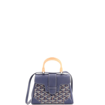 Goyard Saigon Top Handle Bag Coated Canvas with Leather Mini