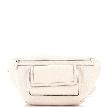 Gucci Front Pocket Belt Bag GG Embossed Perforated Leather