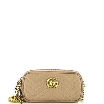 Gucci GG Marmont Triple Zip Chain Bag Matelasse Leather Mini