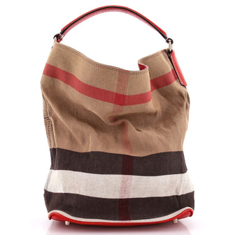 Burberry Ashby Bag House Check Canvas Medium