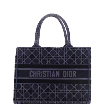 Christian Dior Book Tote Cannage Embroidered Velvet Medium