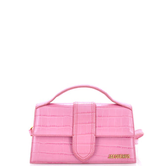 Jacquemus Le Grand Bambino Flap Bag Crocodile Embossed Leather