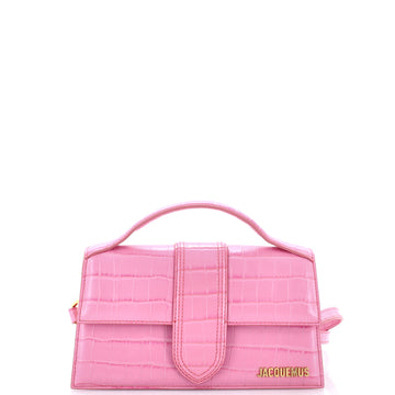 Jacquemus Le Grand Bambino Flap Bag Crocodile Embossed Leather