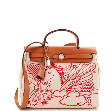 Hermes Herbag Zip Pegase Pop Toile and Leather 31