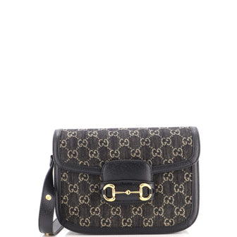 Gucci Horsebit 1955 Shoulder Bag GG Denim Small