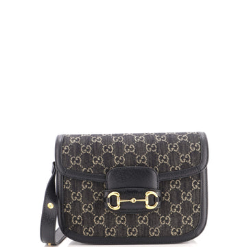 Gucci Horsebit 1955 Shoulder Bag GG Denim Small