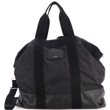 Saint Laurent City Logo Tote Bag Nylon with Leather