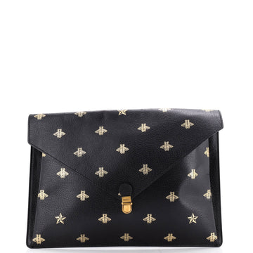 Gucci Bee Envelope Portfolio Printed Leather