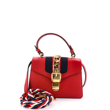 Gucci Sylvie Top Handle Bag Leather Mini