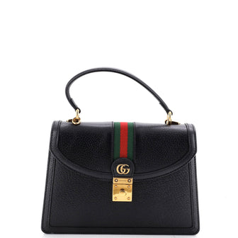 Gucci Ophidia Flap Top Handle Bag Leather Small