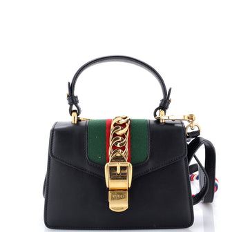 Gucci Sylvie Top Handle Bag Leather Mini