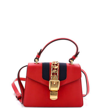 Gucci Sylvie Top Handle Bag Leather Mini