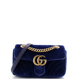 Gucci GG Marmont Flap Bag Matelasse Velvet Mini