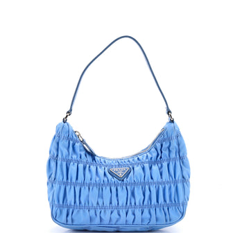 Prada Hobo Tessuto Gaufre with Saffiano Mini