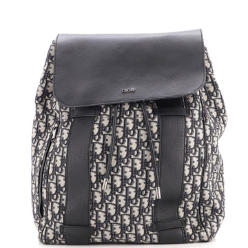 Christian Dior Flap Backpack Oblique Canvas and Leather